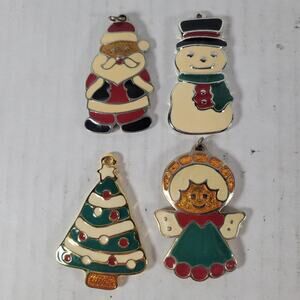 Lot 4 Wallace Silversmiths Ornaments Charms Christmas Tree Snowman Santa Angel